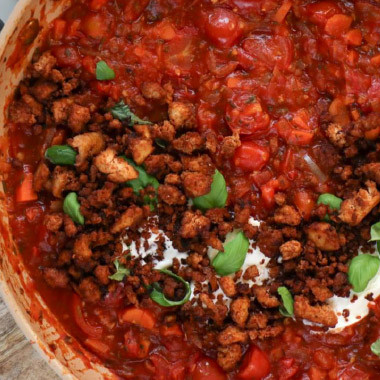 Pflanzenbasierte Bolognese